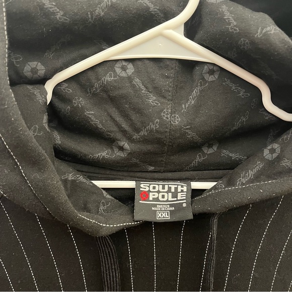 Southpole VTG Y2K Pinstripes Pullover Hoodie Mens Authentic Collection XXL Baggy - Picture 5 of 10